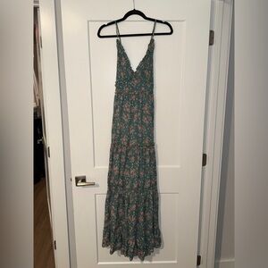 Elegant Floral Maxi Dress in Teal